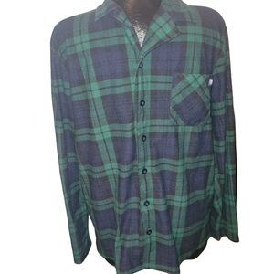 Chaps Green and Blue Plaid Mens Pajama Set M